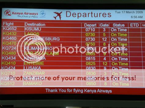 kenya airways flight schedule today